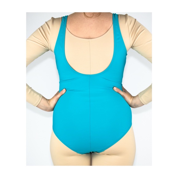 Vintage Teal Blue Stretchy 1pcs Bathing Suit - Picture 3 of 3